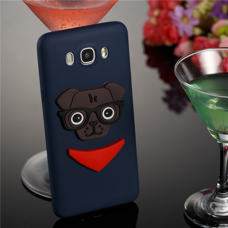 Cute 3D Puppy TPU Mobile Shell for Samsung Galaxy J7 (2016) J710 - Dark Blue-4