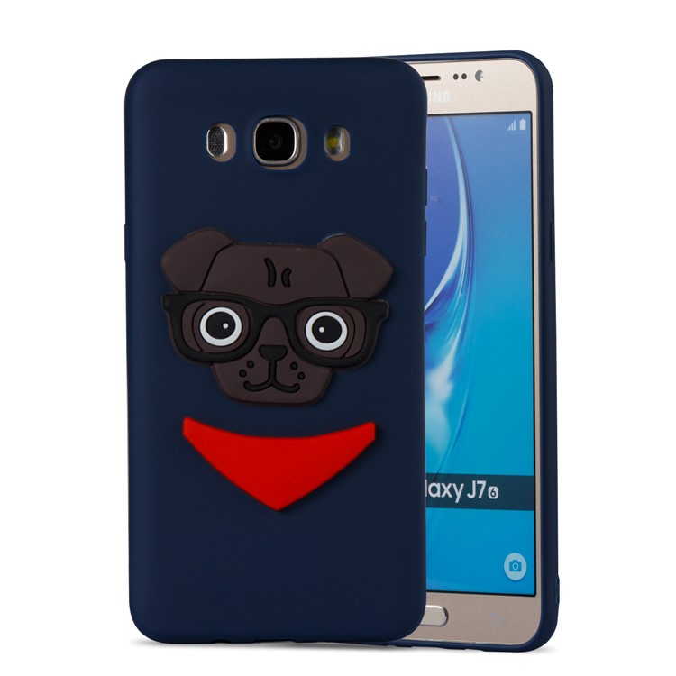 Cute 3D Puppy TPU Mobile Shell for Samsung Galaxy J7 (2016) J710 - Dark Blue-5