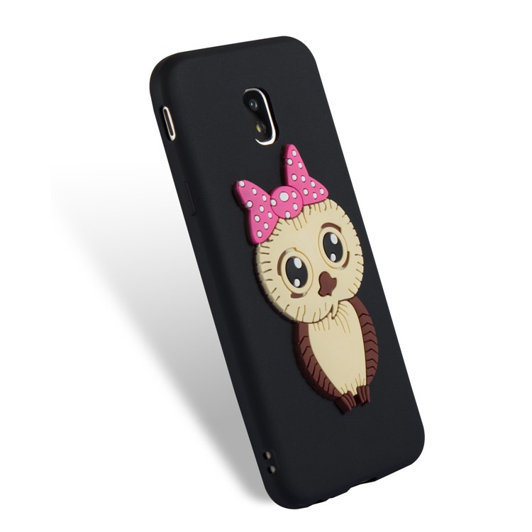 Lovely 3D Female Owl Pattern TPU Case for Samsung Galaxy J3 Pro (2017) / J3 (2017) EU Version - Black-4