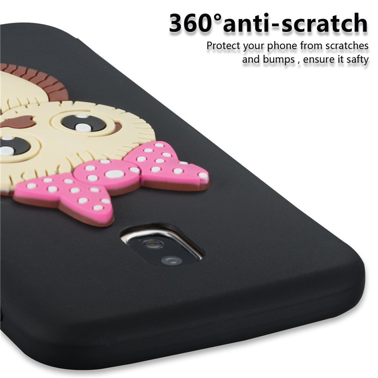 Lovely 3D Female Owl Pattern TPU Case for Samsung Galaxy J3 Pro (2017) / J3 (2017) EU Version - Black-5