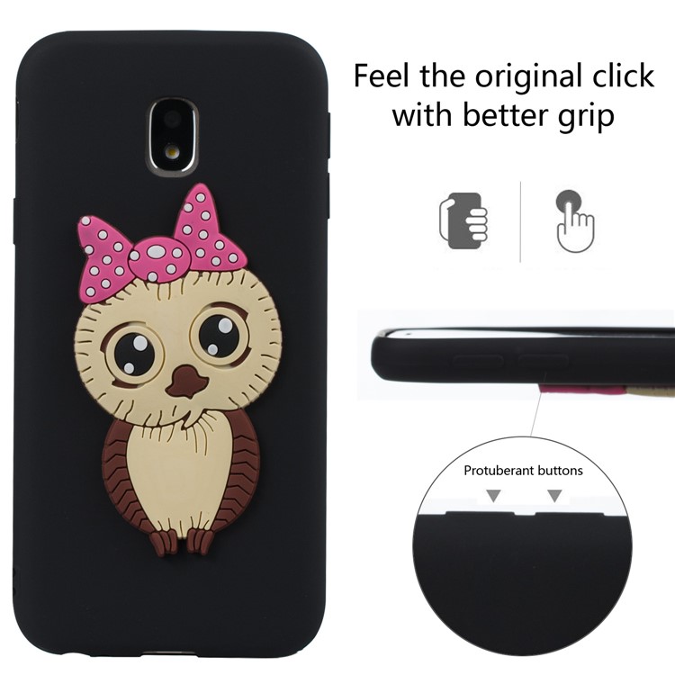 Lovely 3D Female Owl Pattern TPU Case for Samsung Galaxy J3 Pro (2017) / J3 (2017) EU Version - Black-6