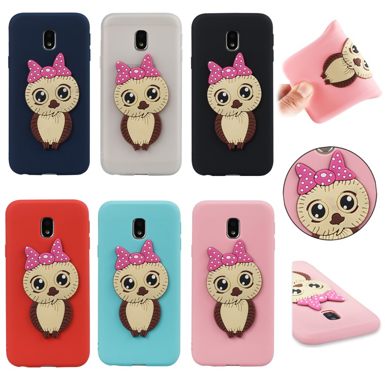 Lovely 3D Female Owl Pattern TPU Case for Samsung Galaxy J3 Pro (2017) / J3 (2017) EU Version - Black-7