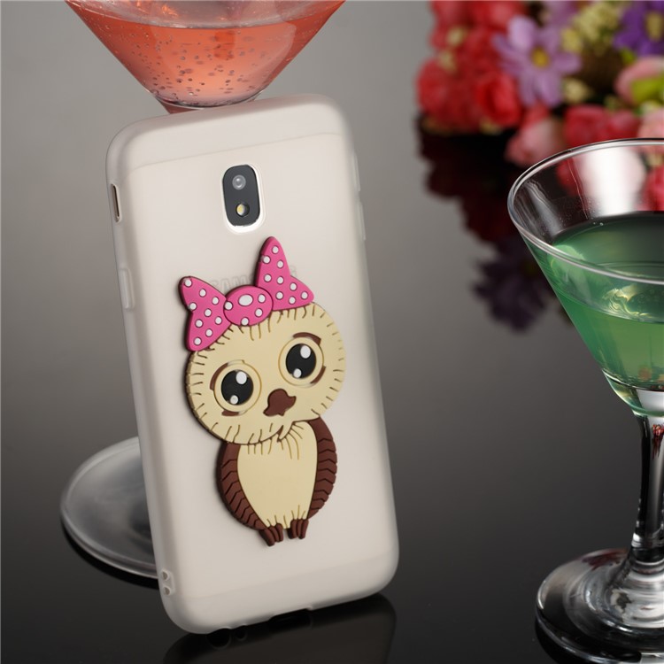 Lovely 3D Female Owl Pattern TPU Cover for Samsung Galaxy J3 Pro (2017) / J3 (2017) EU Version - White-2