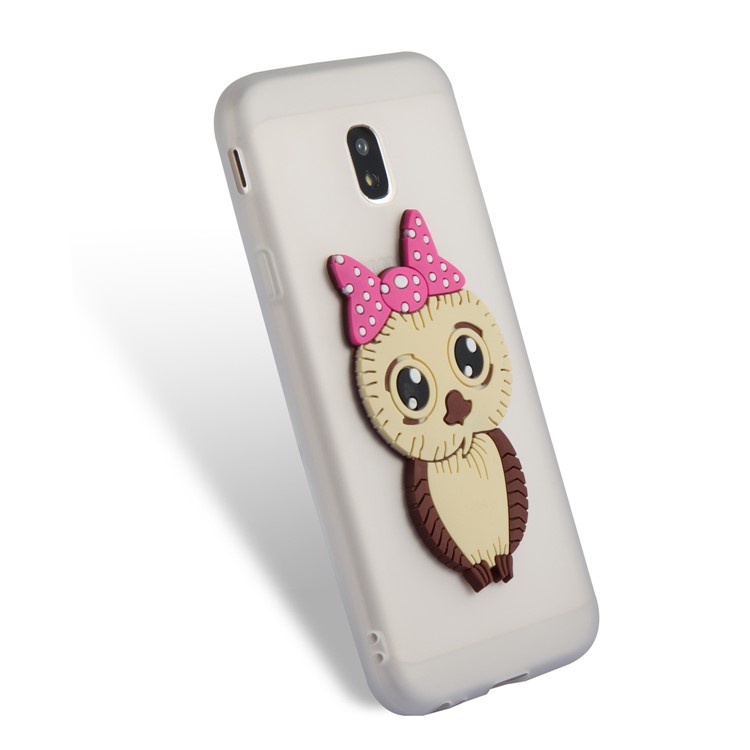 Lovely 3D Female Owl Pattern TPU Cover for Samsung Galaxy J3 Pro (2017) / J3 (2017) EU Version - White-4