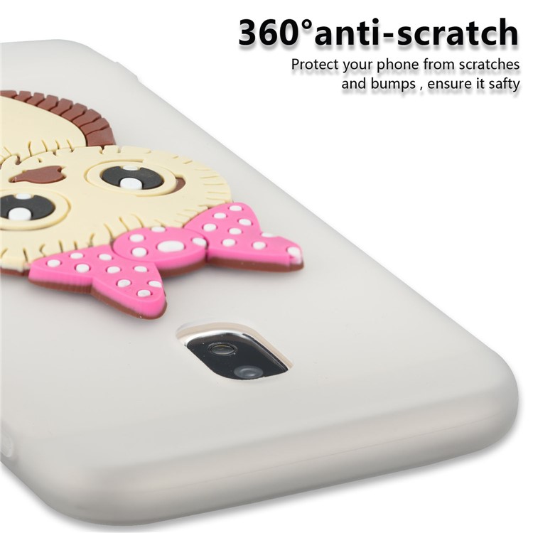 Lovely 3D Female Owl Pattern TPU Cover for Samsung Galaxy J3 Pro (2017) / J3 (2017) EU Version - White-5