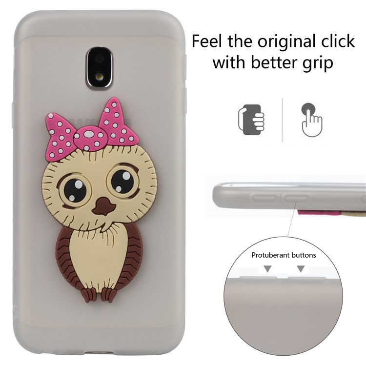 Lovely 3D Female Owl Pattern TPU Cover for Samsung Galaxy J3 Pro (2017) / J3 (2017) EU Version - White-6