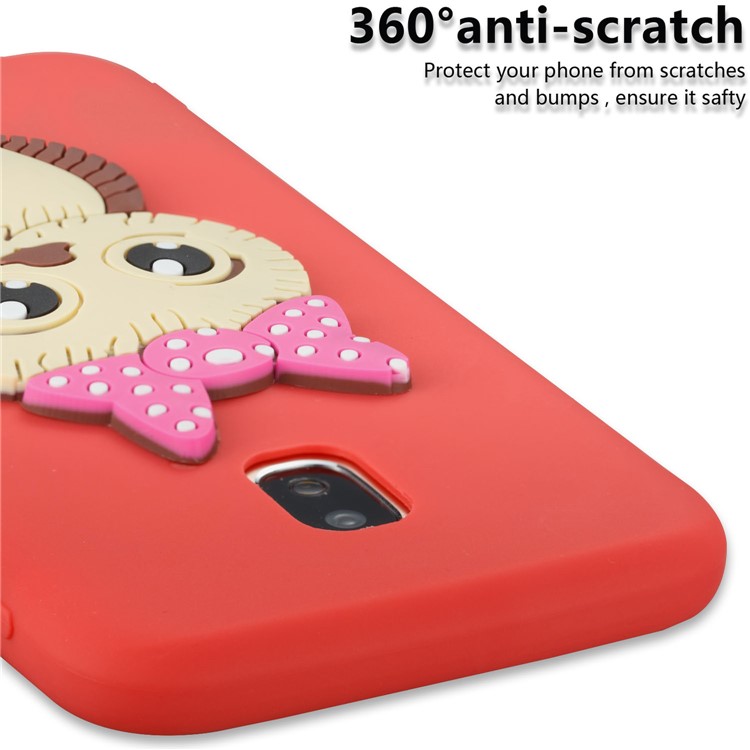 Lovely 3D Female Owl Pattern TPU Shell for Samsung Galaxy J3 Pro (2017) / J3 (2017) EU Version - Red-5