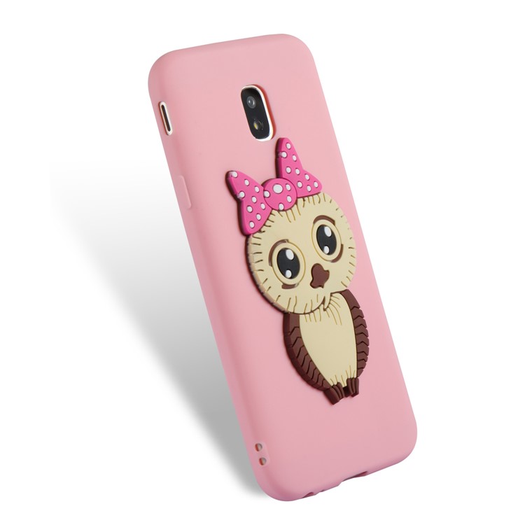 Lovely 3D Female Owl Pattern TPU Phone Case for Samsung Galaxy J3 Pro (2017) / J3 (2017) EU Version - Pink-4
