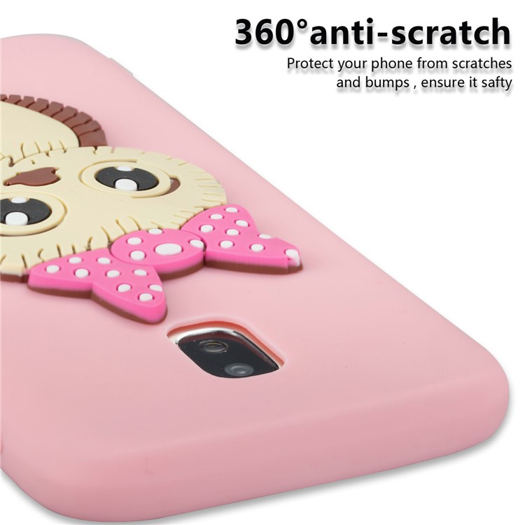 Lovely 3D Female Owl Pattern TPU Phone Case for Samsung Galaxy J3 Pro (2017) / J3 (2017) EU Version - Pink-5