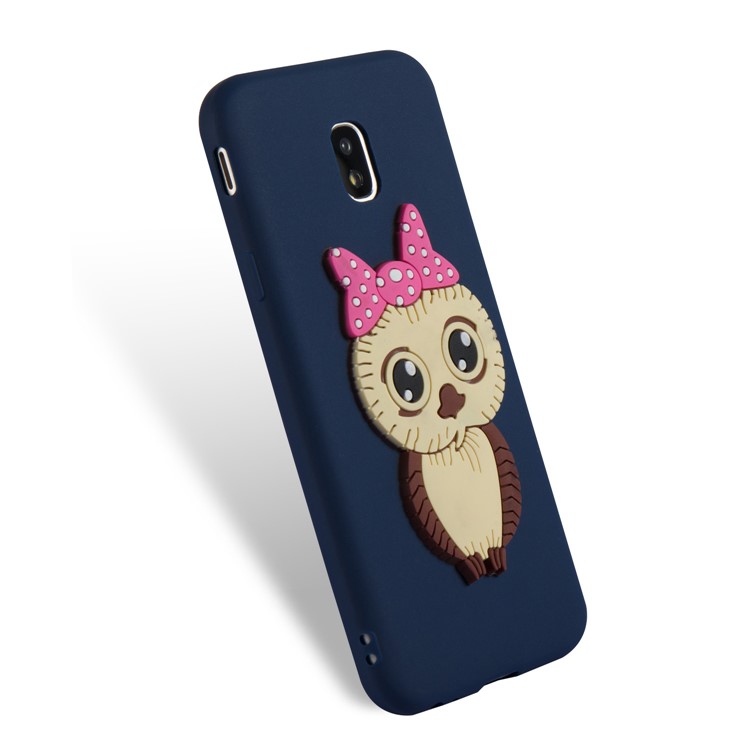 Lovely 3D Female Owl Pattern TPU Mobile Casing for Samsung Galaxy J3 Pro (2017) / J3 (2017) EU Version - Dark Blue-4