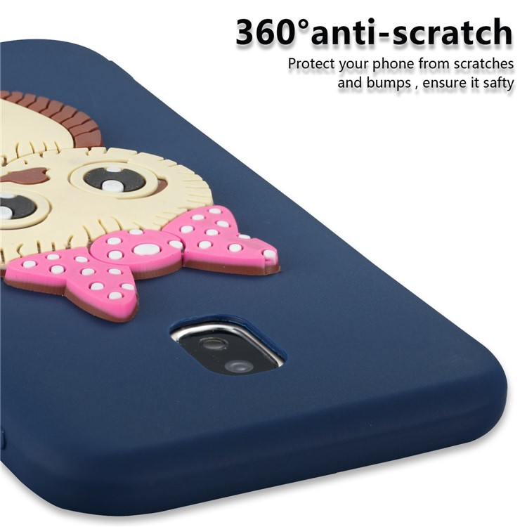 Lovely 3D Female Owl Pattern TPU Mobile Casing for Samsung Galaxy J3 Pro (2017) / J3 (2017) EU Version - Dark Blue-5