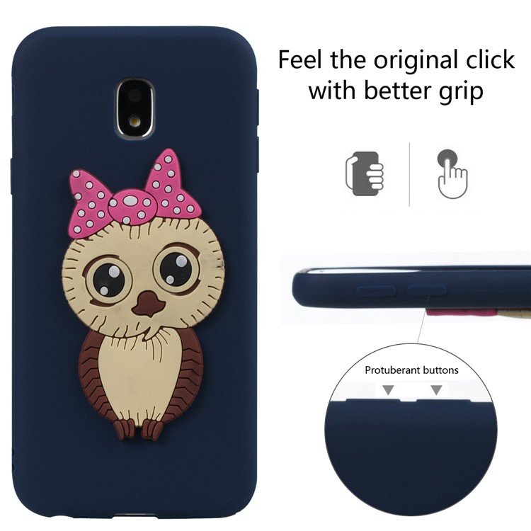 Lovely 3D Female Owl Pattern TPU Mobile Casing for Samsung Galaxy J3 Pro (2017) / J3 (2017) EU Version - Dark Blue-6