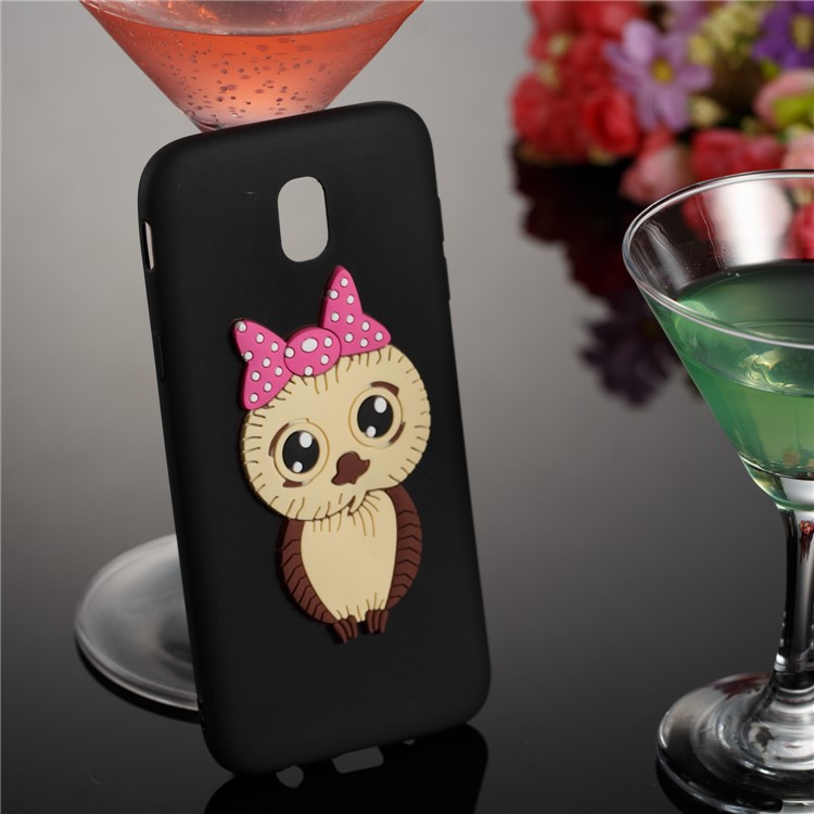 Cute 3D Female Owl Pattern TPU Case for Samsung Galaxy J5 (2017) EU Version / J5 Pro (2017) - Black-2