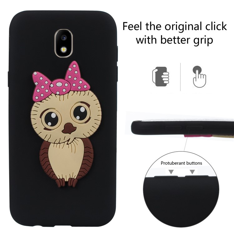 Cute 3D Female Owl Pattern TPU Case for Samsung Galaxy J5 (2017) EU Version / J5 Pro (2017) - Black-6