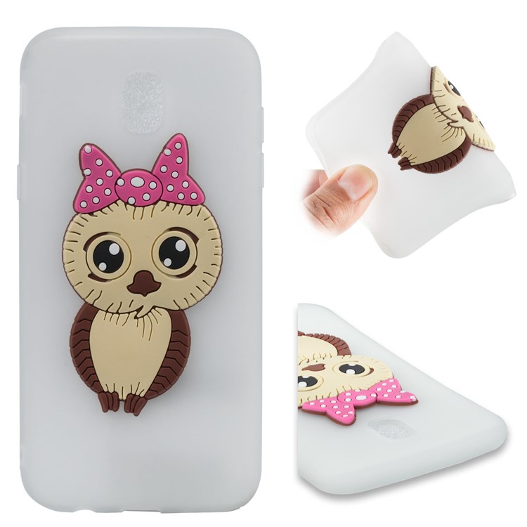 Cute 3D Female Owl Pattern TPU Cover for Samsung Galaxy J5 (2017) EU Version / J5 Pro (2017) - White-1