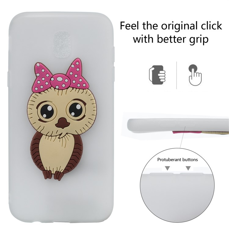 Cute 3D Female Owl Pattern TPU Cover for Samsung Galaxy J5 (2017) EU Version / J5 Pro (2017) - White-6