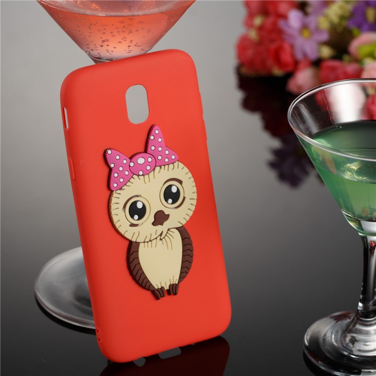 Cute 3D Female Owl Pattern TPU Shell for Samsung Galaxy J5 (2017) EU Version / J5 Pro (2017) - Red-2