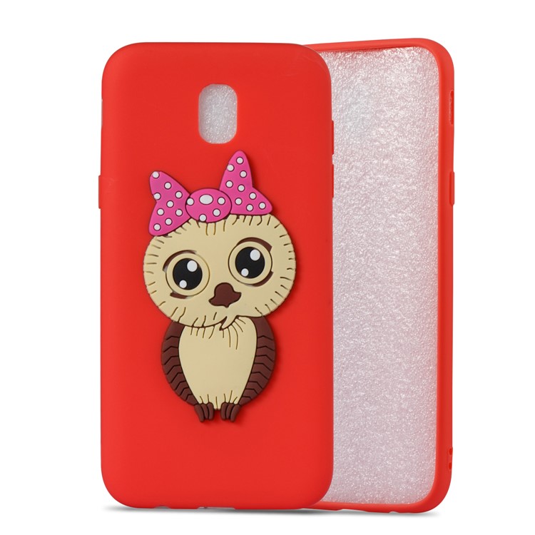 Cute 3D Female Owl Pattern TPU Shell for Samsung Galaxy J5 (2017) EU Version / J5 Pro (2017) - Red-3