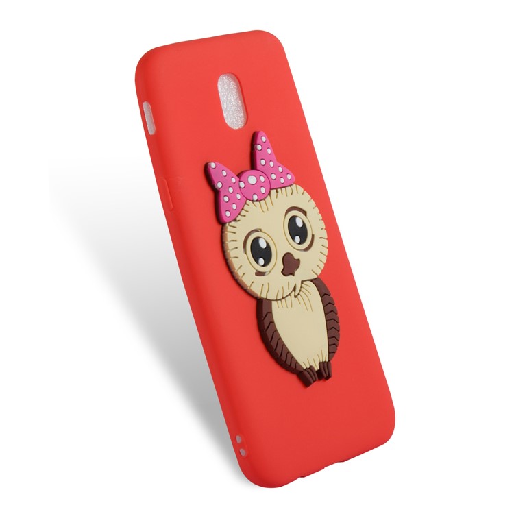 Cute 3D Female Owl Pattern TPU Shell for Samsung Galaxy J5 (2017) EU Version / J5 Pro (2017) - Red-4
