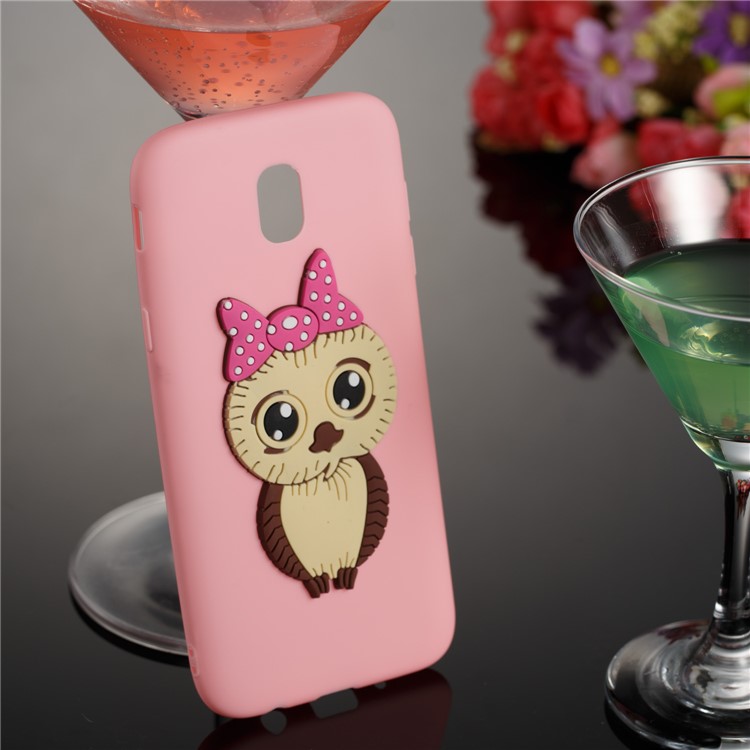 Cute 3D Female Owl Pattern TPU Phone Case for Samsung Galaxy J5 (2017) EU Version / J5 Pro (2017) - Pink-2