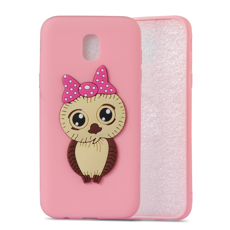 Cute 3D Female Owl Pattern TPU Phone Case for Samsung Galaxy J5 (2017) EU Version / J5 Pro (2017) - Pink-3