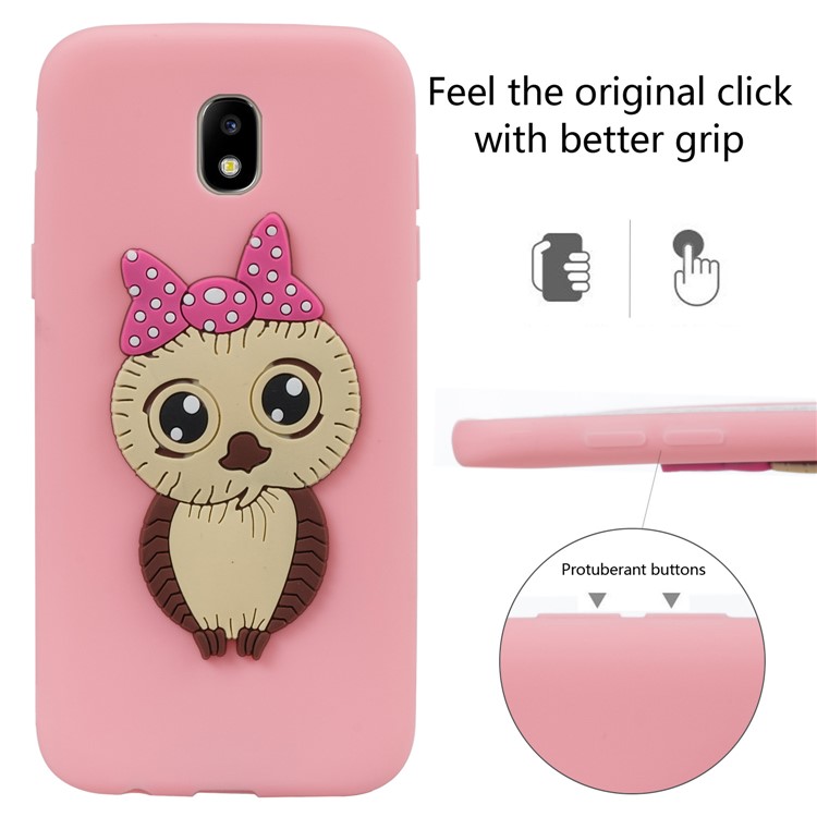 Cute 3D Female Owl Pattern TPU Phone Case for Samsung Galaxy J5 (2017) EU Version / J5 Pro (2017) - Pink-6