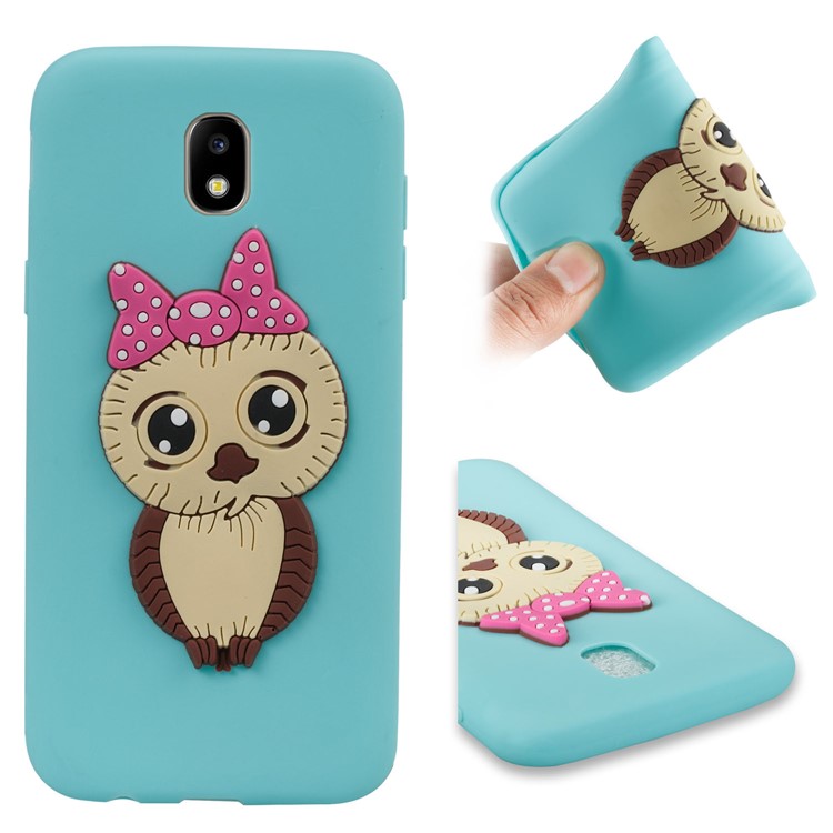 Cute 3D Female Owl Pattern TPU Mobile Case for Samsung Galaxy J5 (2017) EU Version / J5 Pro (2017) - Baby Blue-1
