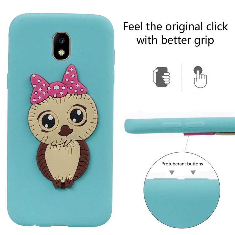 Cute 3D Female Owl Pattern TPU Mobile Case for Samsung Galaxy J5 (2017) EU Version / J5 Pro (2017) - Baby Blue-6