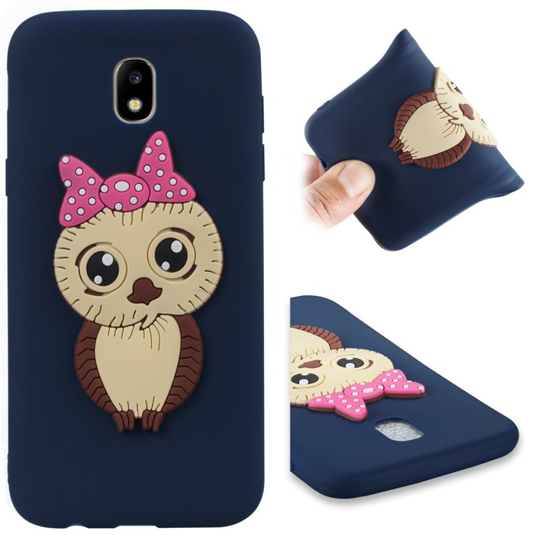 Cute 3D Female Owl Pattern TPU Phone Cover for Samsung Galaxy J5 (2017) EU Version / J5 Pro (2017) - Dark Blue-1