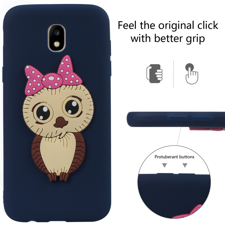 Cute 3D Female Owl Pattern TPU Phone Cover for Samsung Galaxy J5 (2017) EU Version / J5 Pro (2017) - Dark Blue-2