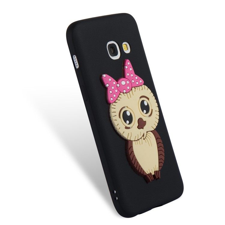Cute 3D Female Owl Patterned TPU Phone Casing for Samsung Galaxy A3 (2017) - Black-5