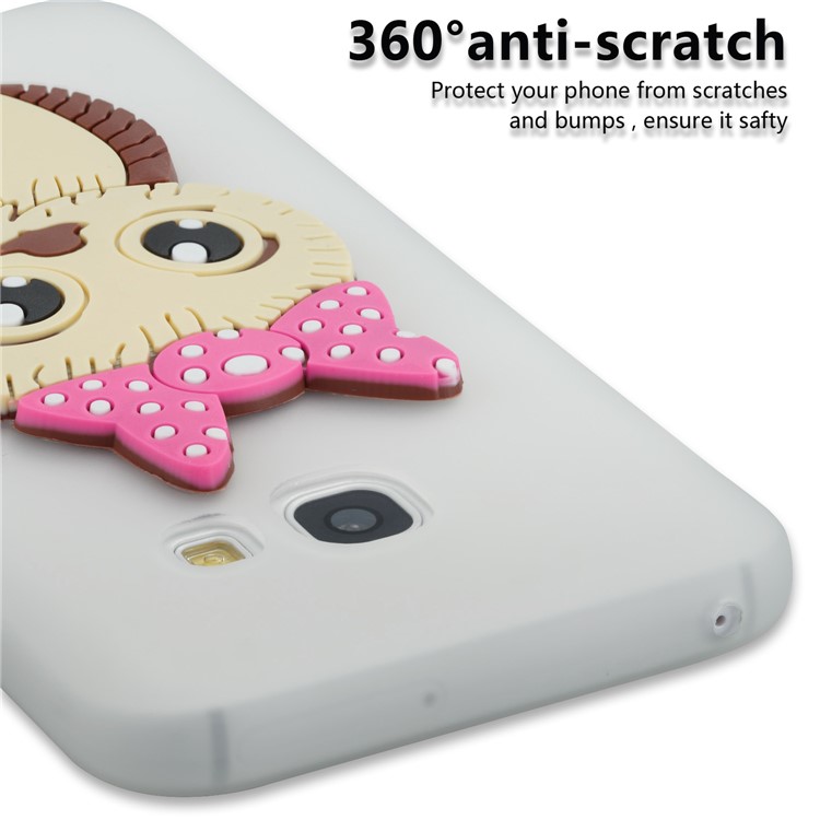 Cute 3D Female Owl Patterned TPU Phone Case for Samsung Galaxy A3 (2017) - White-3