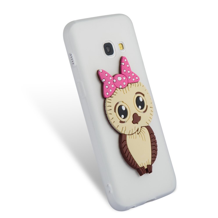 Cute 3D Female Owl Patterned TPU Phone Case for Samsung Galaxy A3 (2017) - White-9