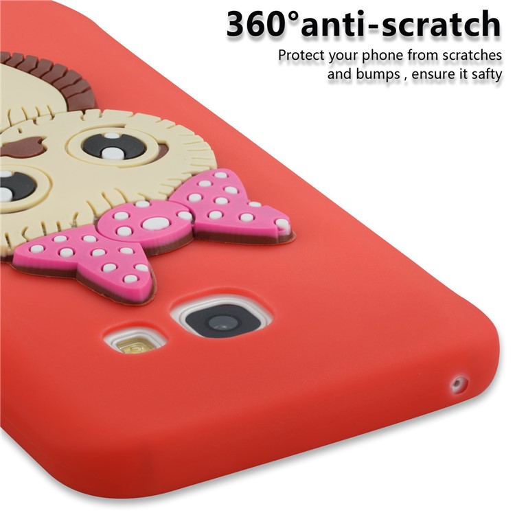 Cute 3D Female Owl Patterned TPU Phone Cover for Samsung Galaxy A3 (2017) - Red-3