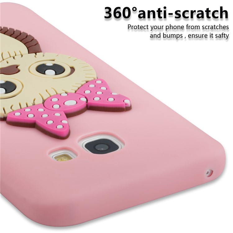 Cute 3D Female Owl Patterned TPU Phone Casing Shell for Samsung Galaxy A3 (2017) - Pink-3
