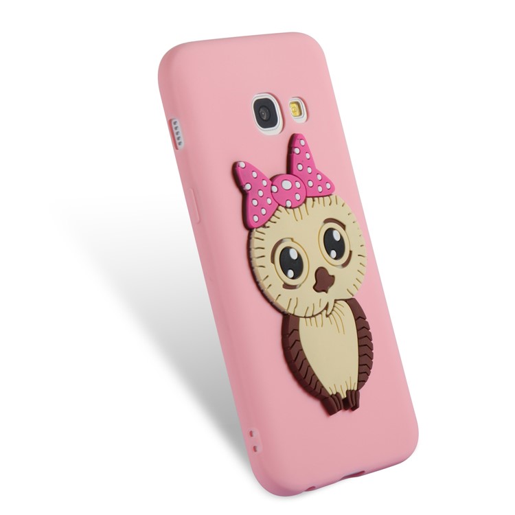 Cute 3D Female Owl Patterned TPU Phone Casing Shell for Samsung Galaxy A3 (2017) - Pink-7