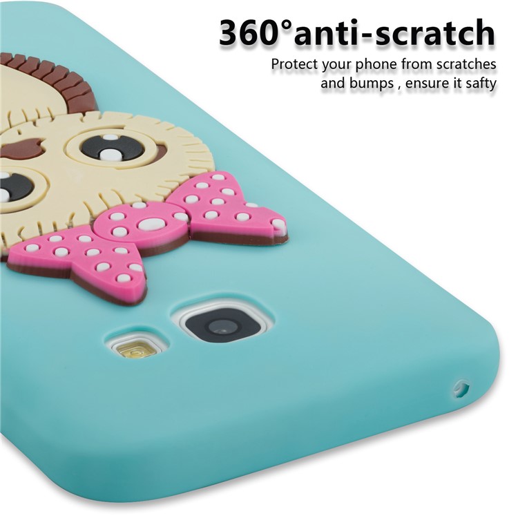 Cute 3D Female Owl Patterned TPU Phone Casing Cover for Samsung Galaxy A3 (2017) - Baby Blue-3