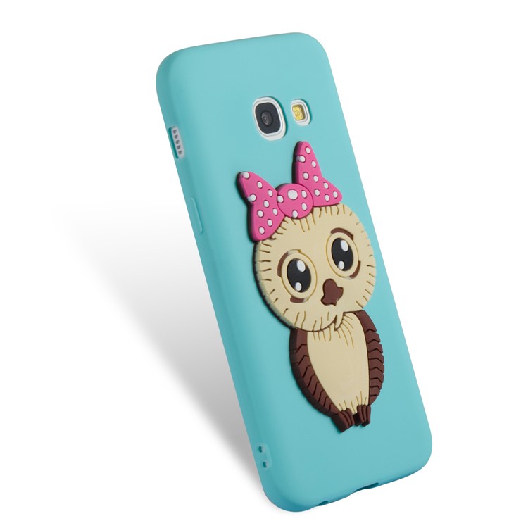 Cute 3D Female Owl Patterned TPU Phone Casing Cover for Samsung Galaxy A3 (2017) - Baby Blue-9