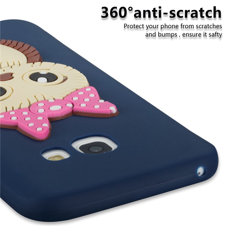 Cute 3D Female Owl Patterned TPU Phone Accessory Case for Samsung Galaxy A3 (2017) - Dark Blue-2