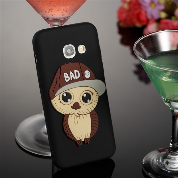 Cute Male Owl Pattern TPU Phone Case for Samsung Galaxy A3 (2017) - Black-3