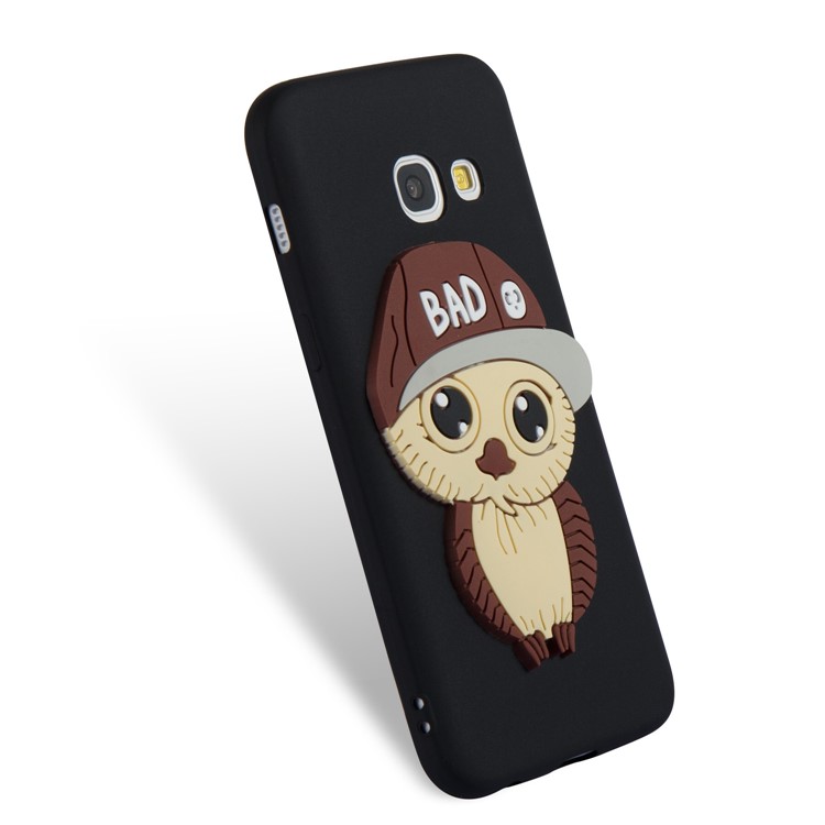 Cute Male Owl Pattern TPU Phone Case for Samsung Galaxy A3 (2017) - Black-5