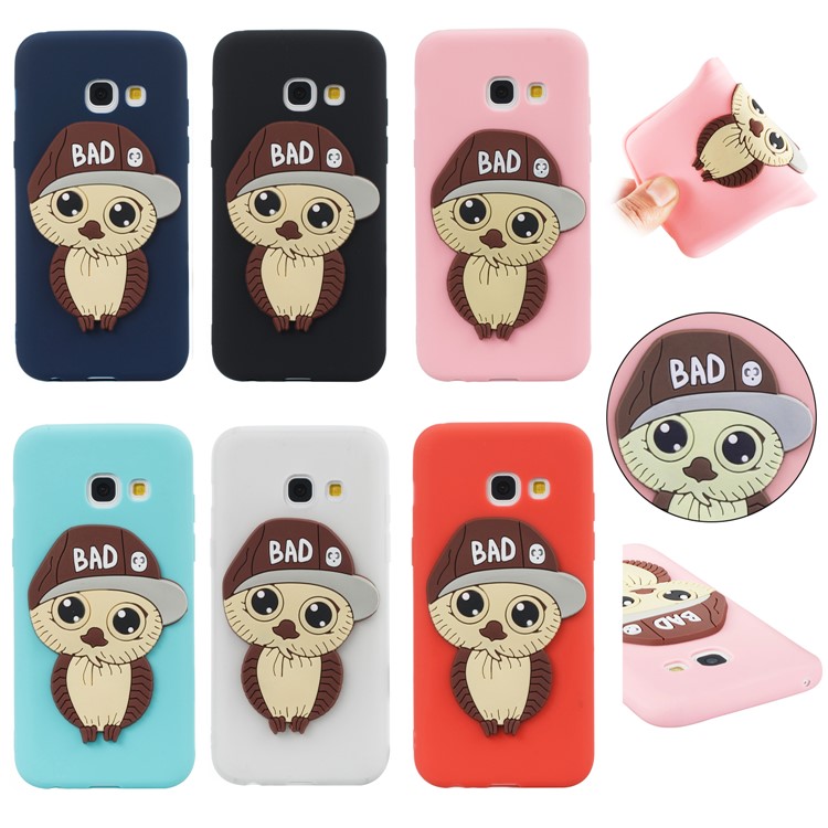 Cute Male Owl Pattern TPU Phone Case for Samsung Galaxy A3 (2017) - Black-7