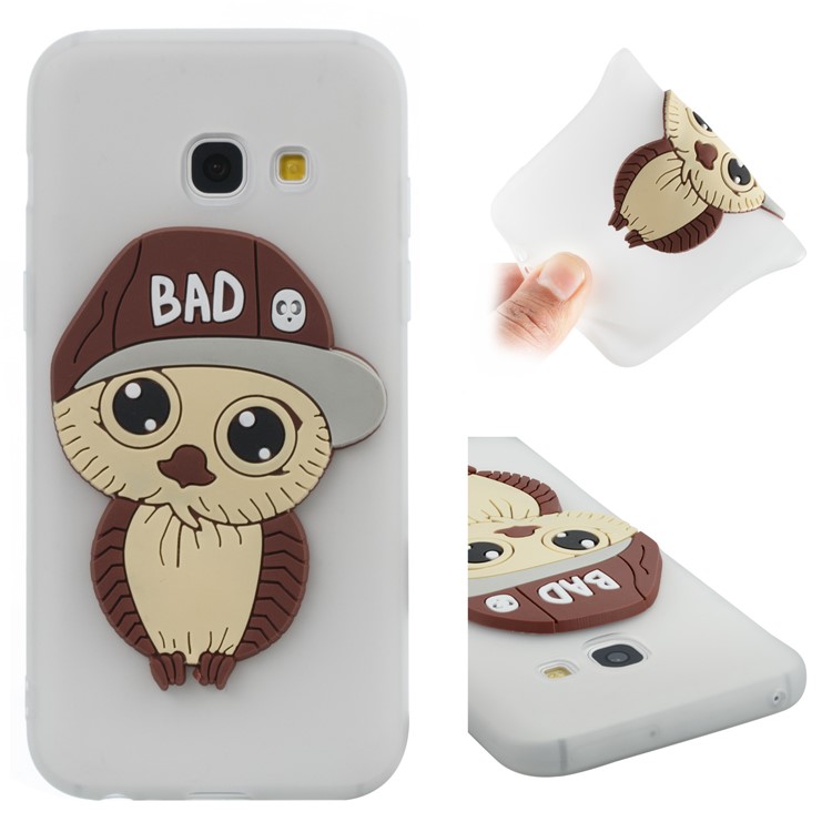 Cute Male Owl Pattern TPU Phone Shell for Samsung Galaxy A3 (2017) - White-1