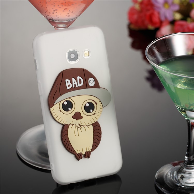 Cute Male Owl Pattern TPU Phone Shell for Samsung Galaxy A3 (2017) - White-5