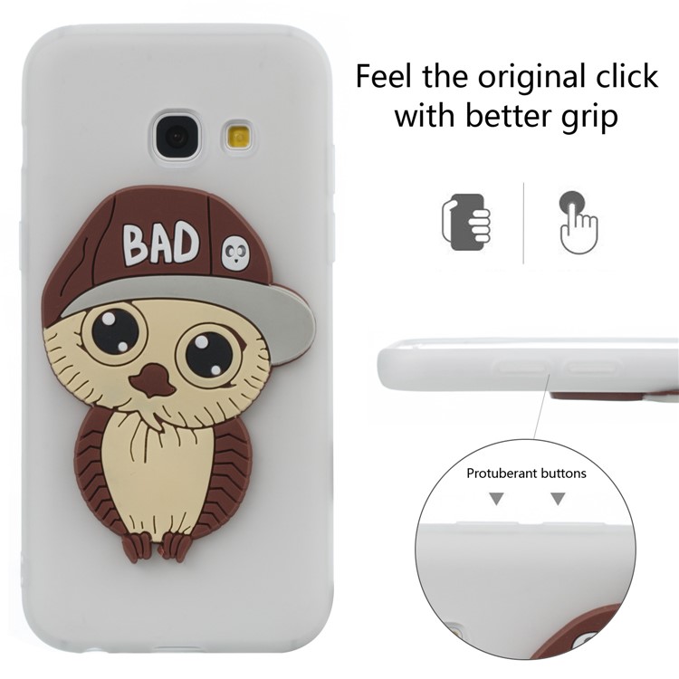 Cute Male Owl Pattern TPU Phone Shell for Samsung Galaxy A3 (2017) - White-11