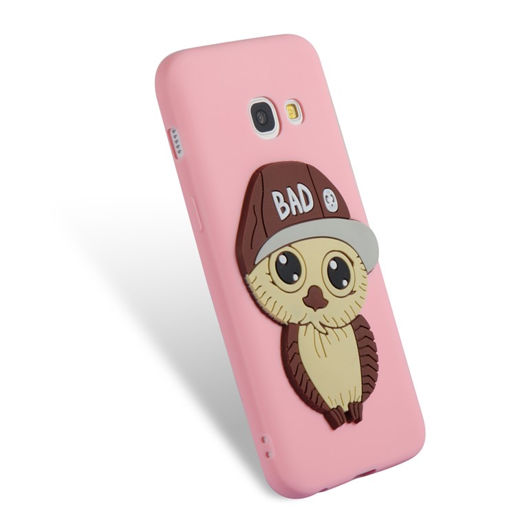 Cute Male Owl Pattern TPU Phone Casing for Samsung Galaxy A3 (2017) - Pink-5