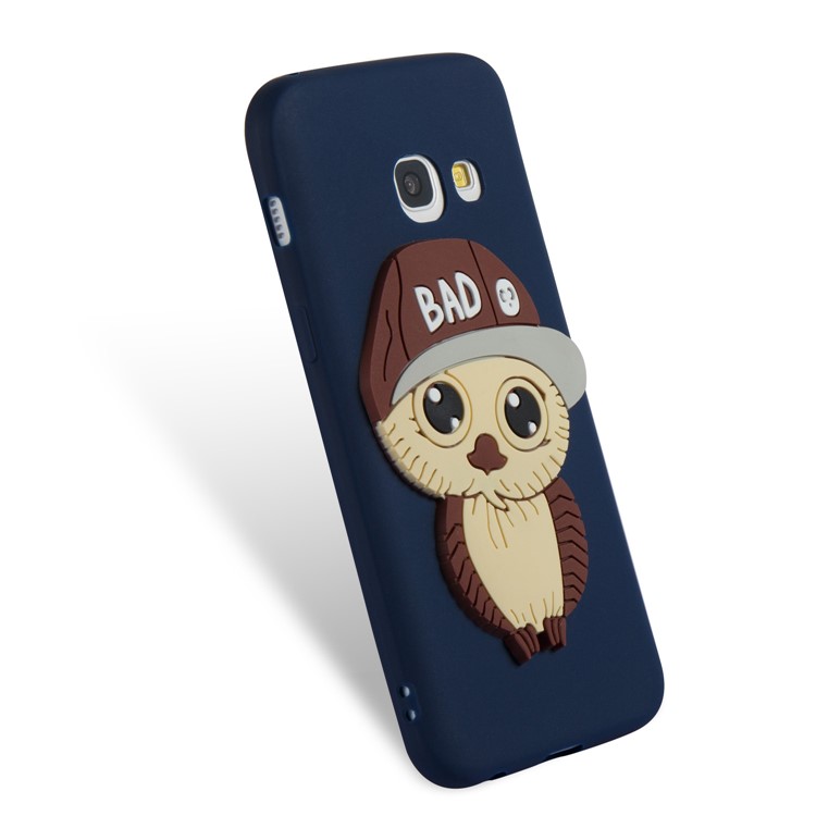Cute Male Owl Pattern TPU Phone Protection Shell for Samsung Galaxy A3 (2017) - Dark Blue-5