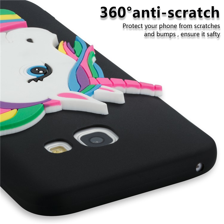 Lovely 3D Unicorn Soft TPU Cover for Samsung Galaxy A3 (2017) - Black-2