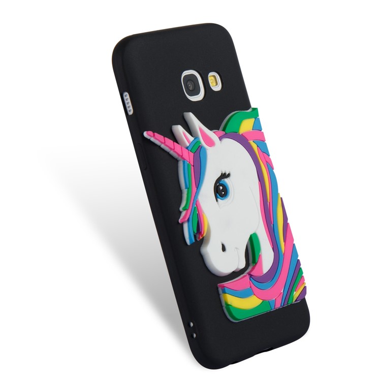 Lovely 3D Unicorn Soft TPU Cover for Samsung Galaxy A3 (2017) - Black-5
