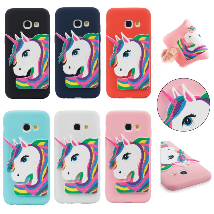 Lovely 3D Unicorn Soft TPU Cover for Samsung Galaxy A3 (2017) - Black-7